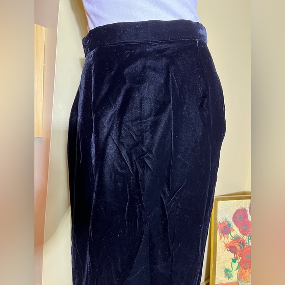 Vintage OLEG CASSINI BlackTie Size 10 Black Velvet Maxi Skirt Timeless Elegant - Picture 11 of 16